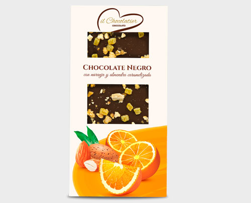 TABLETA CHOCOLATE NEGRO + NARANJA - Il chocolatier